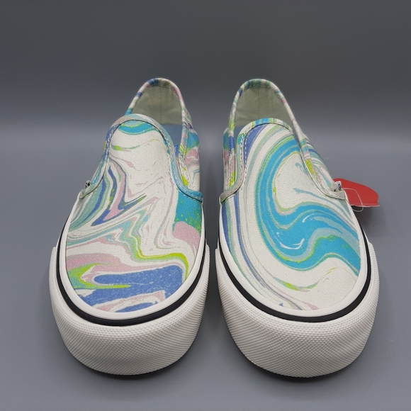 New Vans Slip On SF Resin Swirl Marshmallow Green Pink Blue Purple Slip Ons - Picture 5 of 9